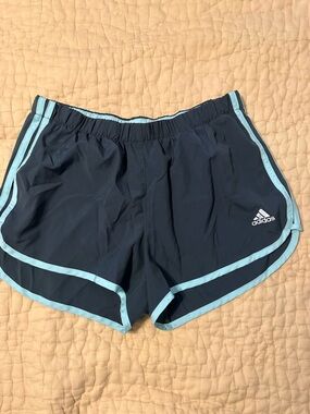 Adidas Light Aqua Athletic Shorts with Drawstring